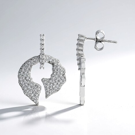 Boucles d'oreilles en argent et Zircon (MONOSONO COLLECTION)