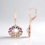 Orecchini in argento con Pietra di Luna Bianca (KM by Juwelo)