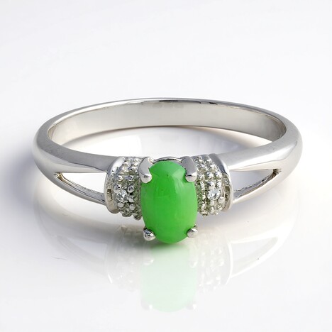 Anello in argento con Crisoprasio Imperiale