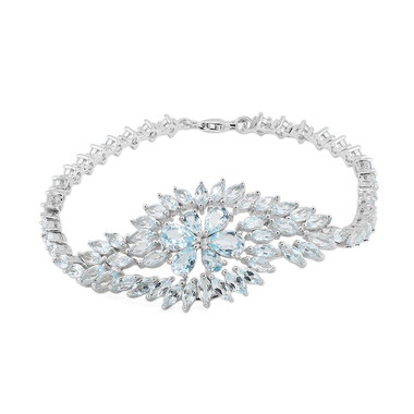 Himmelblauer Topas-Silberarmband