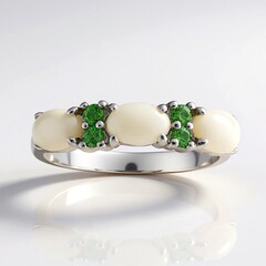 Anello in argento con Opale Bianco