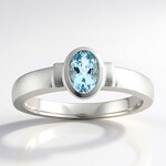 Zilveren ring met een Santa Maria-aquamarijn