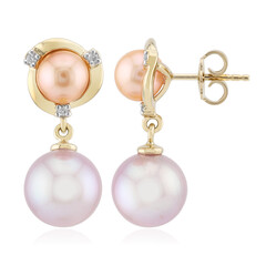 Orecchini in argento con Perla Ming Porpora (TPC)