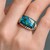 Zilveren ring met een Blauwe Mohave Koper Turkoois (Faszination Türkis)