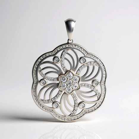 Pendentif en argent et Zircon (Ornaments by de Melo)
