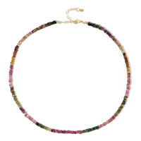 Zilveren halsketting met toermalijnen