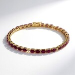 Bracelet en or et Rubis AAA du Mozambique
