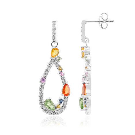 Saphir-Silberohrringe