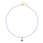 Zilveren halsketting met een tanzaniet