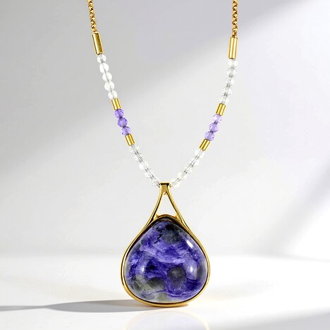 Collana in argento con Charoite (dagen)