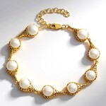 Bracelet en argent et Perle blanche de culture d'eau douce (Ornaments by de Melo)