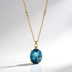 Collana in oro con Topazio Blu Londra (CIRARI)
