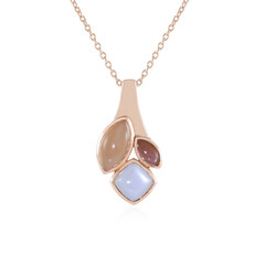 Collana in argento con Pietra di Luna Pesca