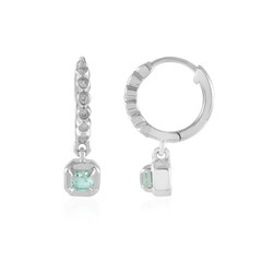 Paraibafarbener Smaragd-Silberohrringe
