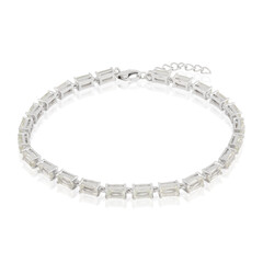 Brazalete en plata con Amatista verde