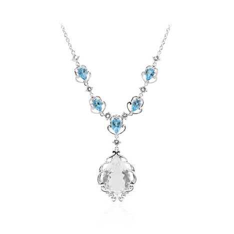 Weißer Topas-Silbercollier