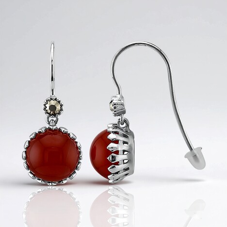 Orecchini in argento con Agata Rossa (Annette classic)