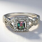 Anello in argento con Topazio Mistico