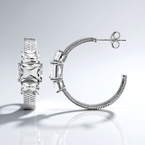 Boucles d'oreilles en argent et Topaze blanche