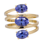 Gouden ring met een AAA tanzaniet (CIRARI)