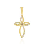 Zilveren hanger met een I2 Champagne Diamant