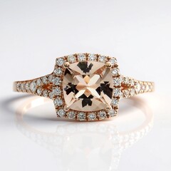 Anello in oro con Morganite AAA