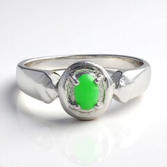 Anello da uomo in argento con Crisoprasio Imperiale