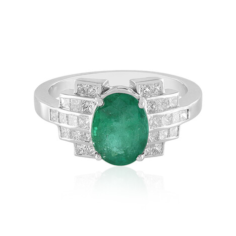 Gouden ring met een Zambia-smaragd