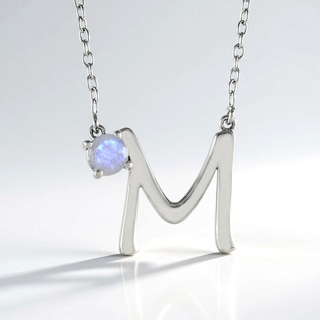 Collana in argento con Pietra di Luna Arcobaleno