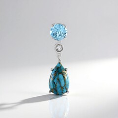 Ciondolo in argento con Turchese Ramato Blu Mohave (Faszination Türkis)