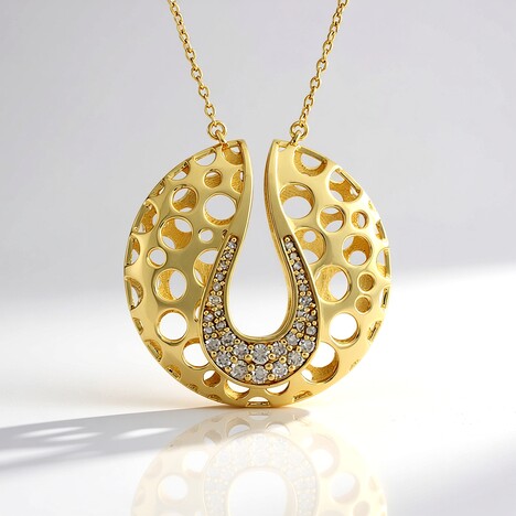 Collana in argento con Diamante Champagne I2 (Ornaments by de Melo)