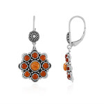 Orange Stachelauster-Silberohrringe (Desert Chic)