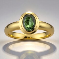 Anello in oro con Tanzanite Verde (CUSTODANA)