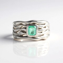 Anello in argento con Smeraldo Color Paraiba