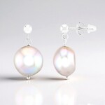 Orecchini in argento con Perla d'Acqua Dolce Argentata (TPC)