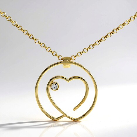 Collana placcata in oro con Zaffiro Bianco