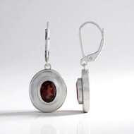 Mozambique Garnet Silver Earrings (MONOSONO COLLECTION)