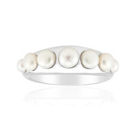 Anello in argento con Perla d'Acqua Dolce Bianca (Michelle Albala)