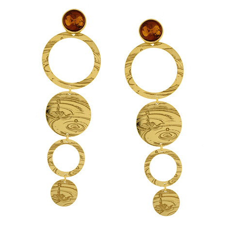 Baltischer Bernstein-Silberohrringe (dagen)