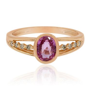 Pinkfarbener Saphir-Goldring (Annette)