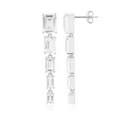 Zilveren oorbellen met witte topaasstenen