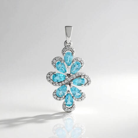 Ciondolo in argento con Apatite Blu