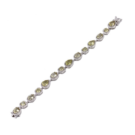 Brazalete en plata con Cuarzo del Ouro Verde