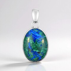 Ciondolo in argento con Malachite Azzurrite (Bali Barong)