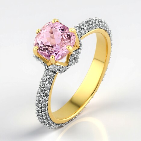 Anello in oro con Kunzite AAA (de Melo Gold)
