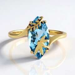 Anello in argento con Topazio Blu Cielo