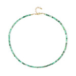 Zilveren halsketting met Braziliaanse smaragden