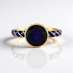 Anello in argento con Zaffiro Blu del Madagascar