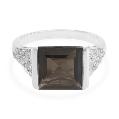 Anello in argento con Quarzo Fumè