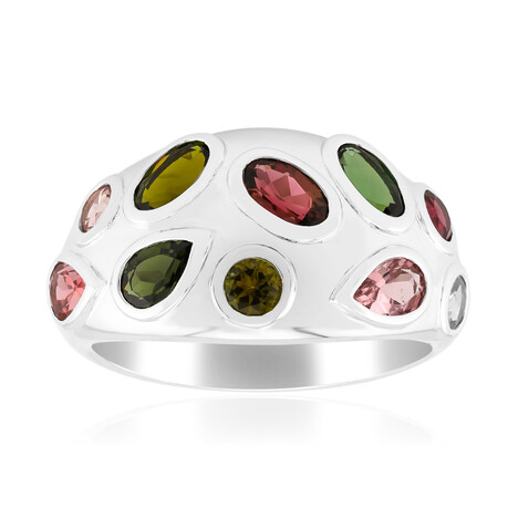 Anello in argento con Tormalina Verde Brasiliana (de Melo)